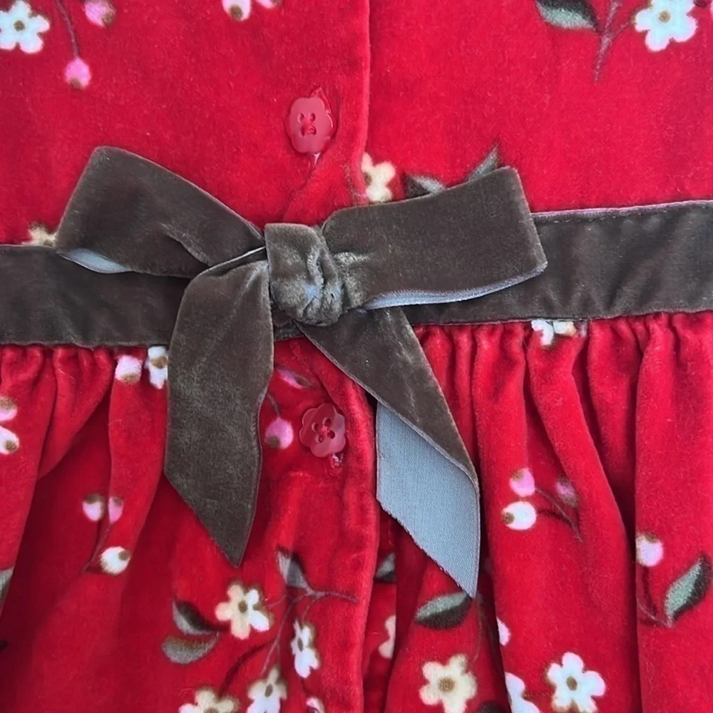 Gap “original” red velvet baby girls dress size 2 retro vintage gorgeous